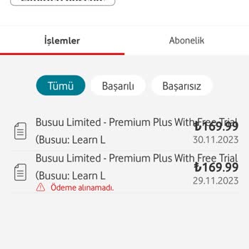 Vodafone Mobil Ödeme Hatalı İşlem Ücret İadesi Talebi