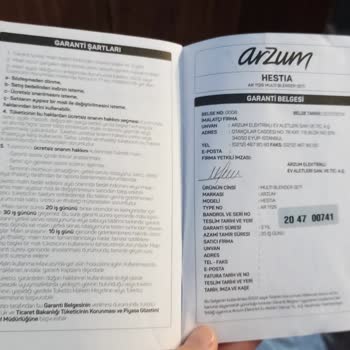 Arzum Robot Garanti Hakkında