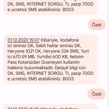 Vodafone İnternet Varken Aşım Paketi Tanımlanması