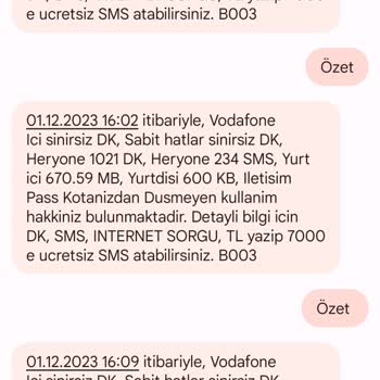 Vodafone İnternet Varken Aşım Paketi Tanımlanması