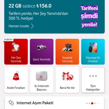 Vodafone İnternet Varken Aşım Paketi Tanımlanması