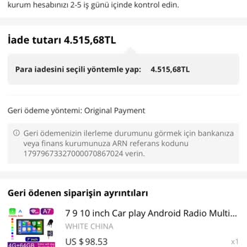 Aliexpress Geri Ödeme Sorunu