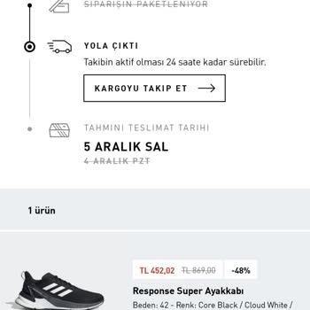 Adidas Sipariş Teslimi Yapmıyor.