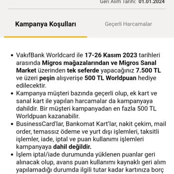 VakıfBank'tan Hatalı Worldpuan Yükleme Ve Karşılığında Tl Borç Çıkarma