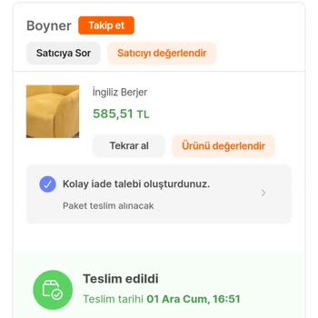 Boyner Koltuk Yerine Tshirt Gönderdiler.