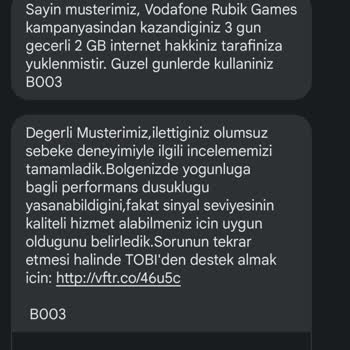 Vodafone Müşteri Hizmetlerinden Memnun Değilim