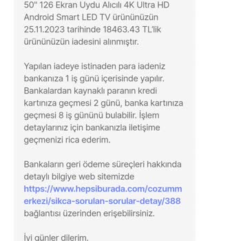 hepsiJET Hepsiburada Durup Dururken Aldığım TV Yi Satıcıya İade Etti.