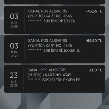 Exxen'den Hizmet Almadığım Halde Kartımdan Para Çekildi