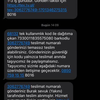 Trendyol Express Sadece Bende Bulunan Teslimat Kodunu Öğrenmeden Kargoyu Teslim Edilmiş