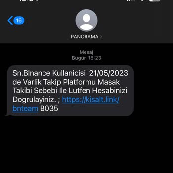 Panorama (SMS) Binance Kullanıcısı Olmadığım Halde Mesaj Geliyor