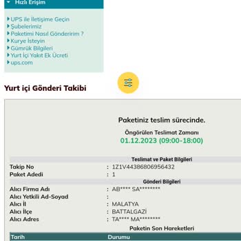 UPS Türkiye Pasaportumu Tahmin Edilen Sürede Getiremedi