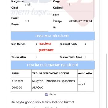Aras Kargo Adrese Teslim Sorunu