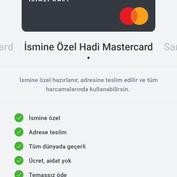 Hadi TOM Pay Hadi İsme Özel Hadi Kartı Çıkartamamak