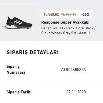 Adidas Kargoda Bulunan Siparişlerimi Geri Çekti...