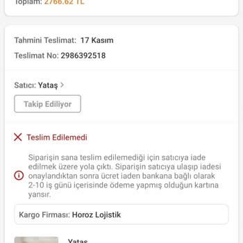 Yataş Para İadesi Talebi
