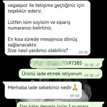 Vegaspor İade Edilen Ürünün Ücreti Ödenmiyor.
