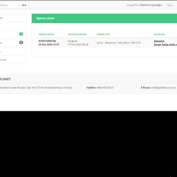 Yedi İklim Yayınevi Aras Kargo Sistemine Bilgileriniz İletilmiştir!.