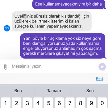 GetirAraç Süresiz Üyelik İptaliymiş (damgalamak)