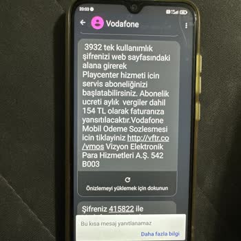 Vodafone Mobil Ödeme İle Haksız Ücret Talebi