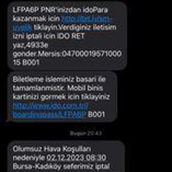 İdo Sefer İptali Bilet İadesi