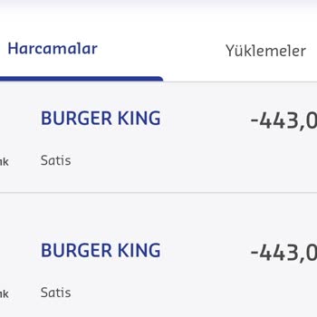 Burger King Tarafımdan 2 Defa Ödeme Çekilmiştir