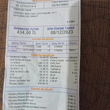 İSKİ Atık Su Bedeli Çok Fazla 286 TL Su Bedeli 143 TL Atık Su Bedeli