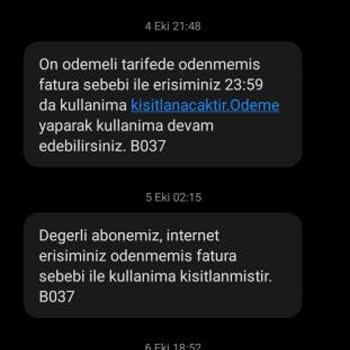 Yaninet Olmayan Abonelik Kesilen Faturalar