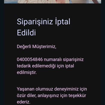 Penti Ürünlerimi İptal Etti