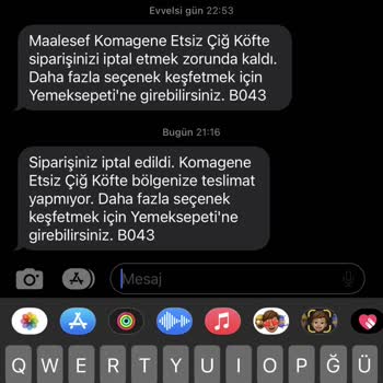 Yemeksepeti Sürekli Sipariş İptali
