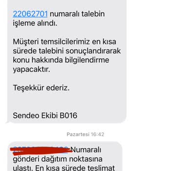 Sendeo Kargoyu Teslim Etmemesi