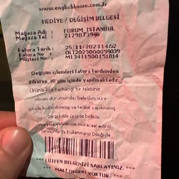 English Home Elektronik Ürün Değişikliği Hk
