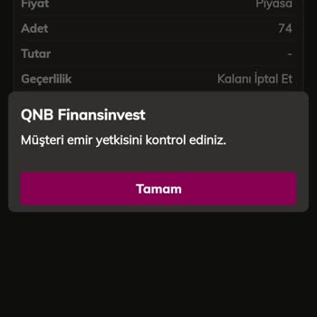 QNB Finansinvest QNB Finansbank Yatırım Hesabı Hata Kodu