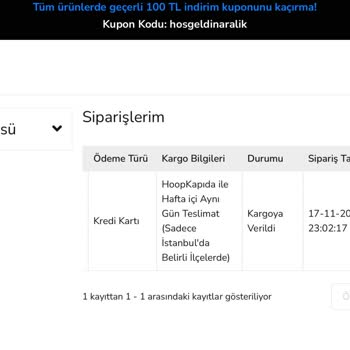 Hoopkapıda Kargo Aynı Gün Teslimat 18 Gündür Gelmedi