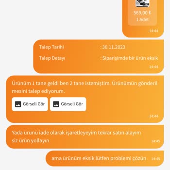 Trendyol Ürün Eksik Yollandı Satıcıya Ulaşamıyorum