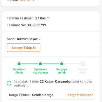 Sendeo Satın Aldığım Ürünümü Getirmiyor