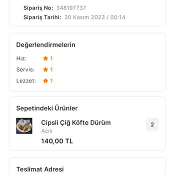 Migros Yemek Sipariş Ücret İadesi