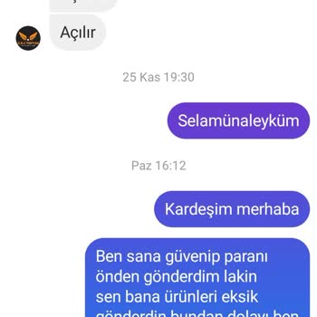 E.R.C Toptan İstanbul 20 Bin TL'lik Eksik Ürün Sorunu!