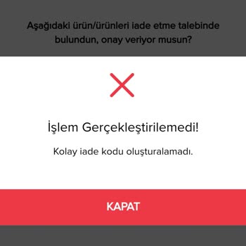 SuperStep İade Kodu Oluşturmuyor