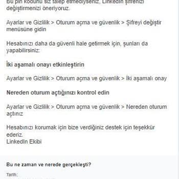 Linkedin Güvenlik Sorunu Hesap Çalınması