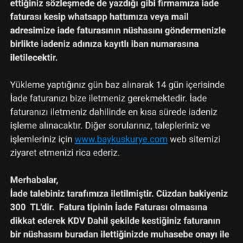 Baykuş Kurye Aldatmacası Para İadesi Sorunu