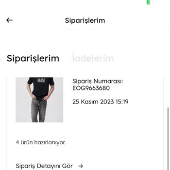 Mavi Siparişim 1 Haftadır Hazırlanıyor Gözüküyor