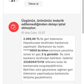 GAP İn Sipariş İptali