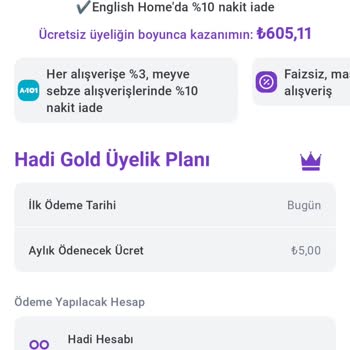 A101 Hadi Üyeliği Ve Yemek Parasının İadesi