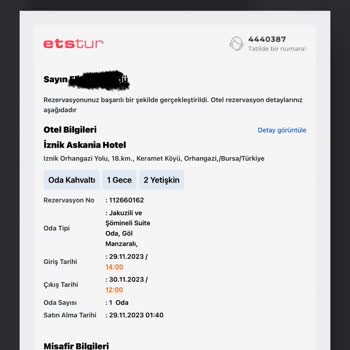 ETS Ve İznik Askania Otel Hayal Kırıklığı