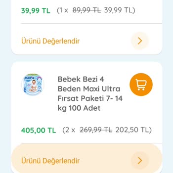 E Bebekten Aldığım Molfix Bez