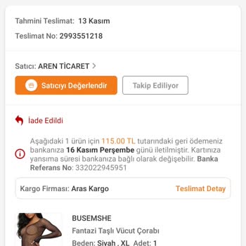 Trendyol Aren Ticaret Bir Müşteri Olarak Mağduriyet Yaşıyorum!
