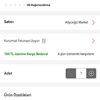 Vodafone Yanlış Ürün Gönderimi