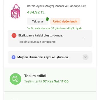 Hepsiburada Dolu Oyuncak Eksik Parça
