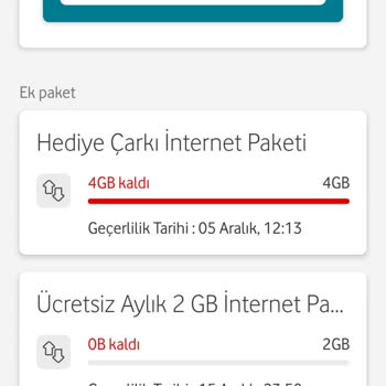 Vodafone Hatalı İnternet Kotamın Kullanılması