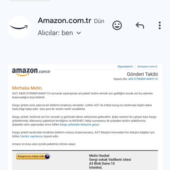 AGT Kargo Ürün Teslimi Yapamıyor.